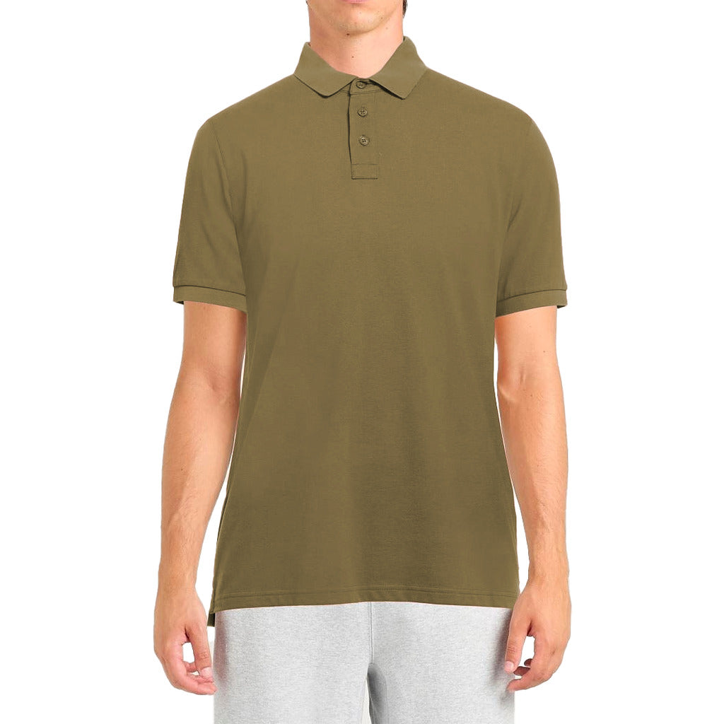 Alpha Studio Cotton Polo Piquet Oliva — view 4