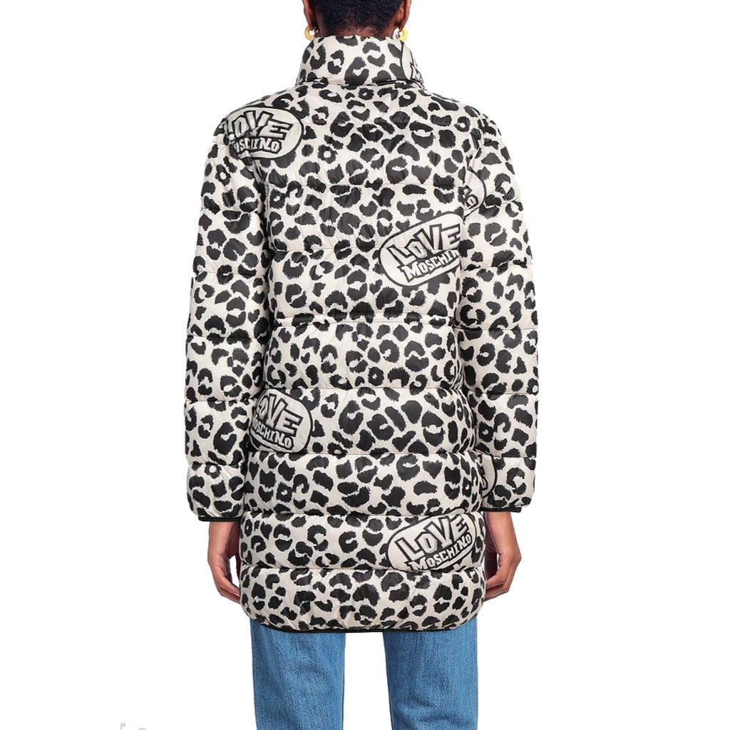 Love Moschino Long Polyester Down Jacket With Leopard-Themed Print — view 2