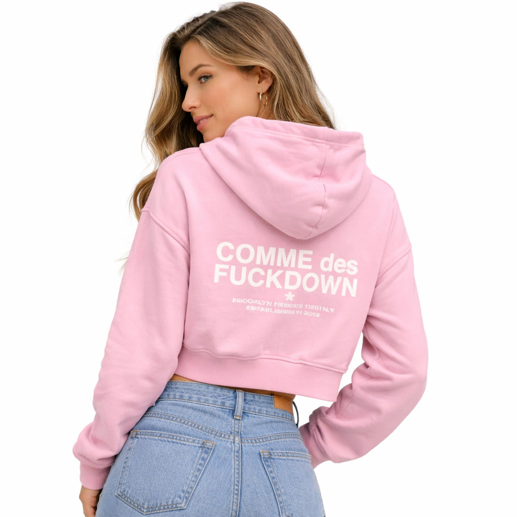 Comme Des Fuckdown Sweatshirt Hooded Pink — view 3