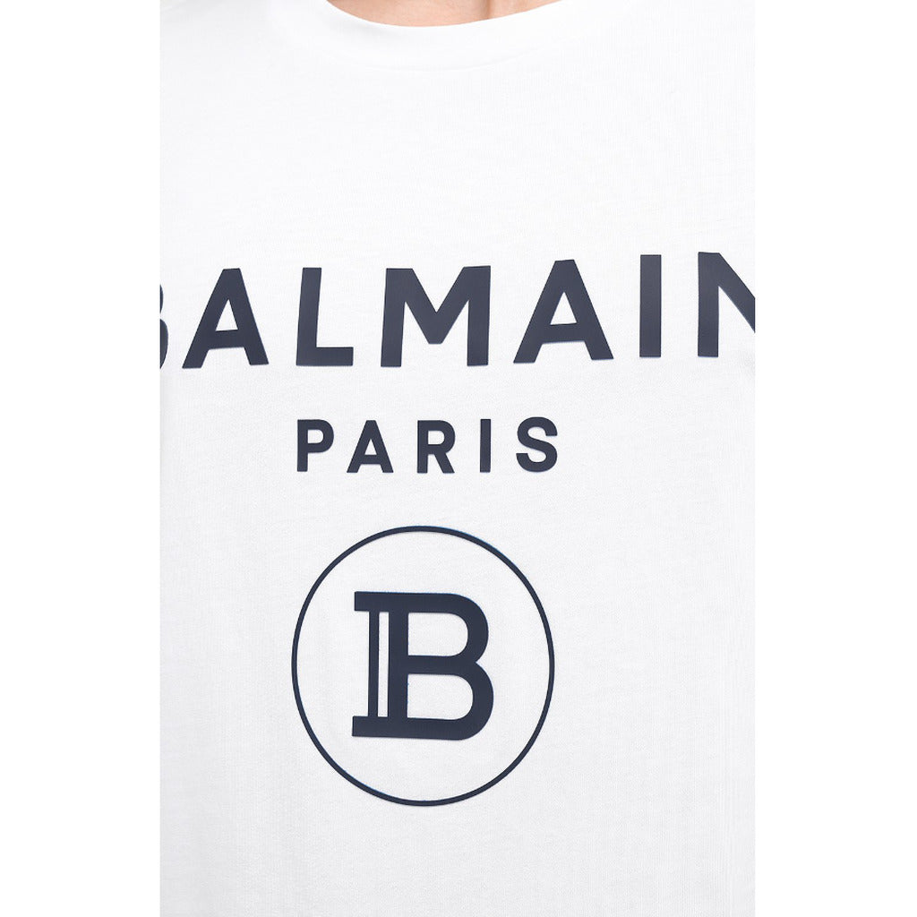 Balmain Cotton T-Shirt Stampa Logo Gommato — view 4