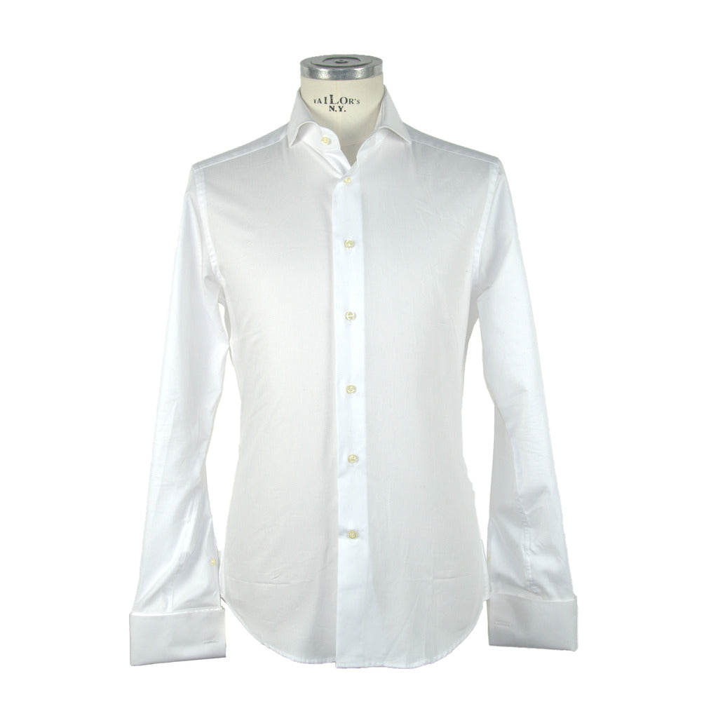 100% Milano white cotton men's ceremony shirt