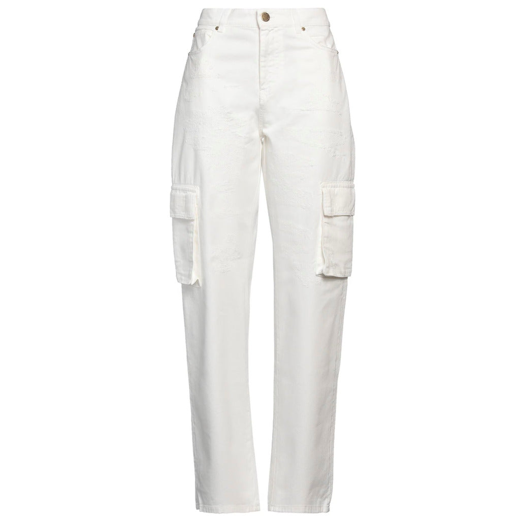 Pinko Denim Trousers Cargo Caty White