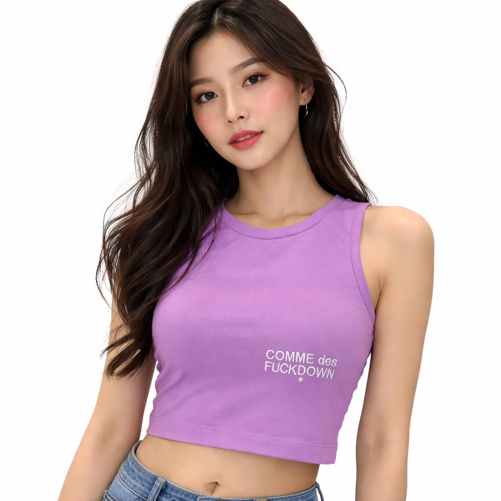 Comme Des Fuckdown Cotton Cropped Top