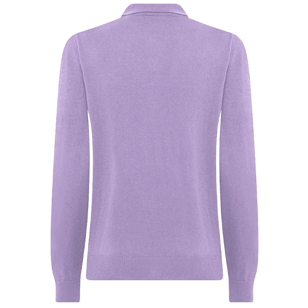 Alpha Studio Cashmere Polo Shirt Lilac — view 2