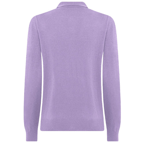 Alpha Studio Cashmere Polo Shirt Lilac — view 2