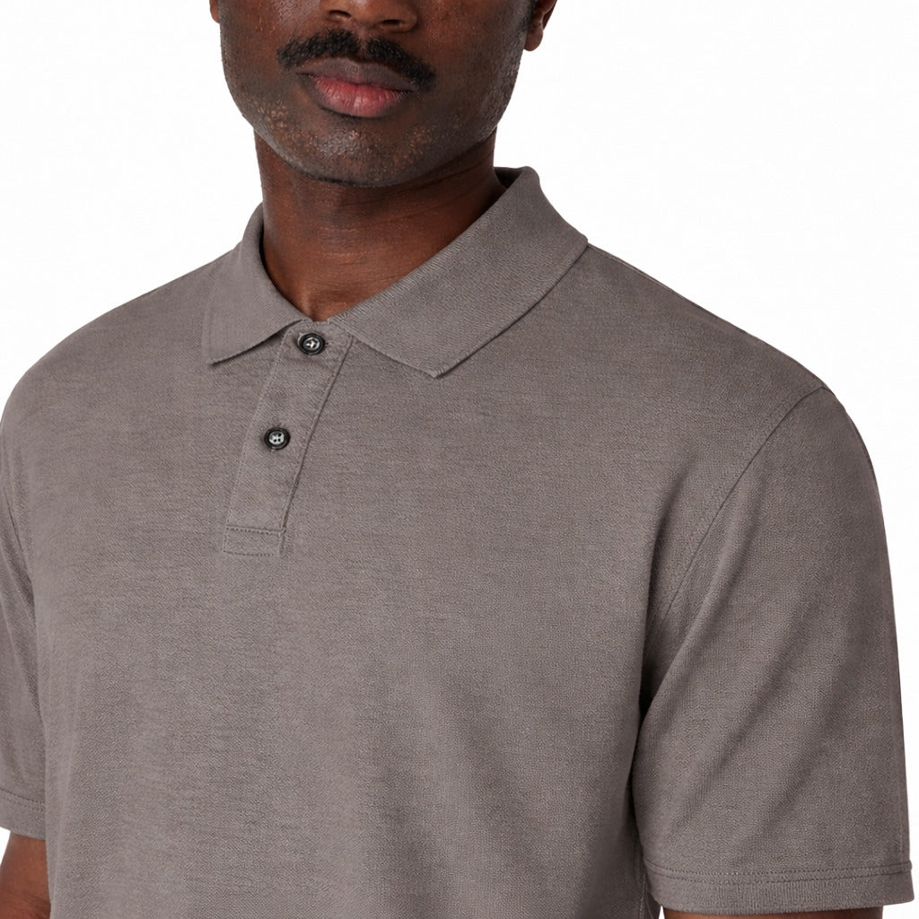 Alpha Studio Cotton Polo Shirt Grey — view 3