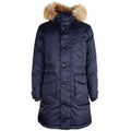Add fur Nylon Jacket Navy Blue