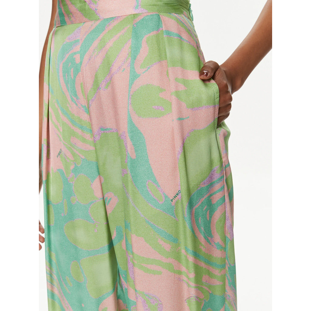 Pinko Viscose Penati Trousers Multicolor Multicolored — view 3