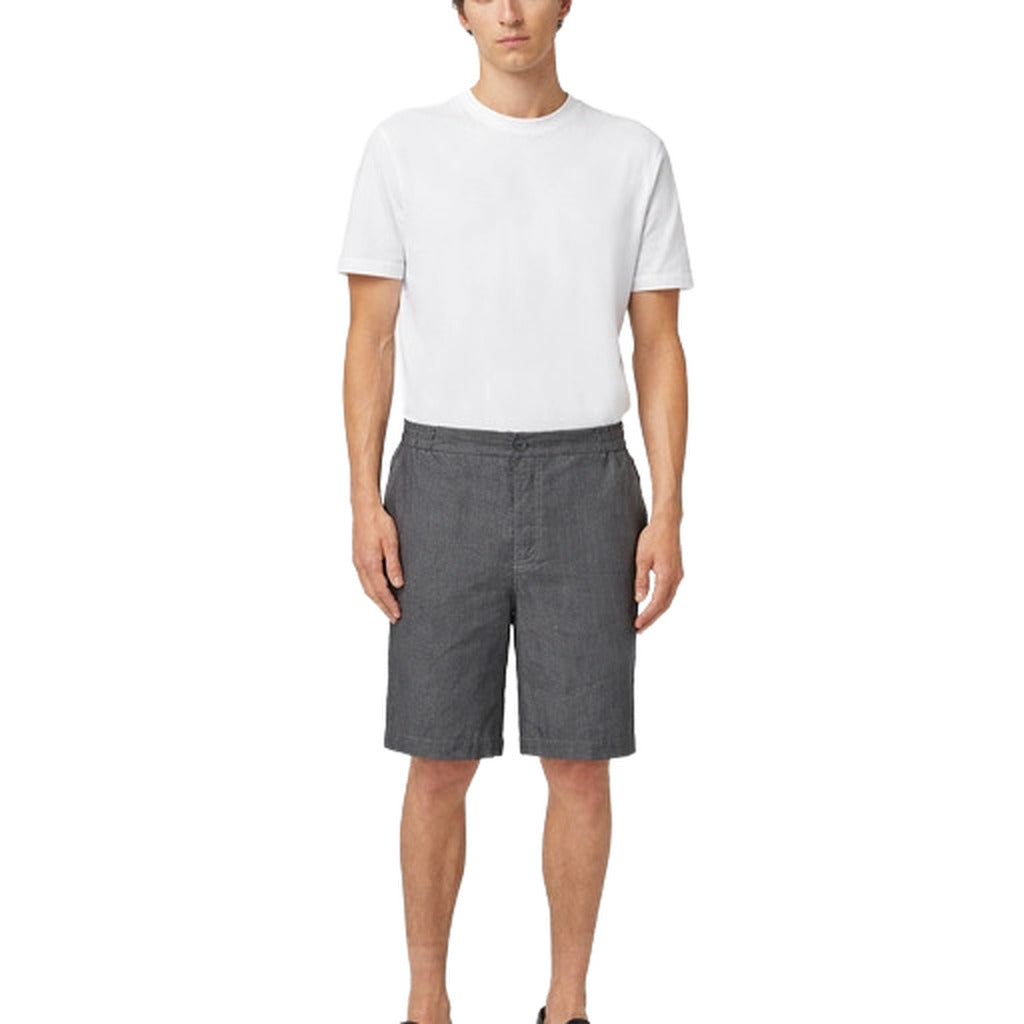 Alpha Studio Linen Shorts Grey — view 3