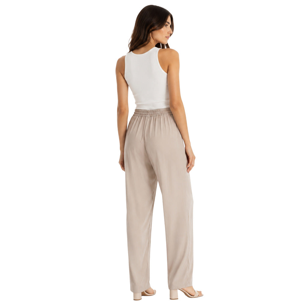 Dolce & Gabbana Silk Pantalone Con Couisse Beige — view 2