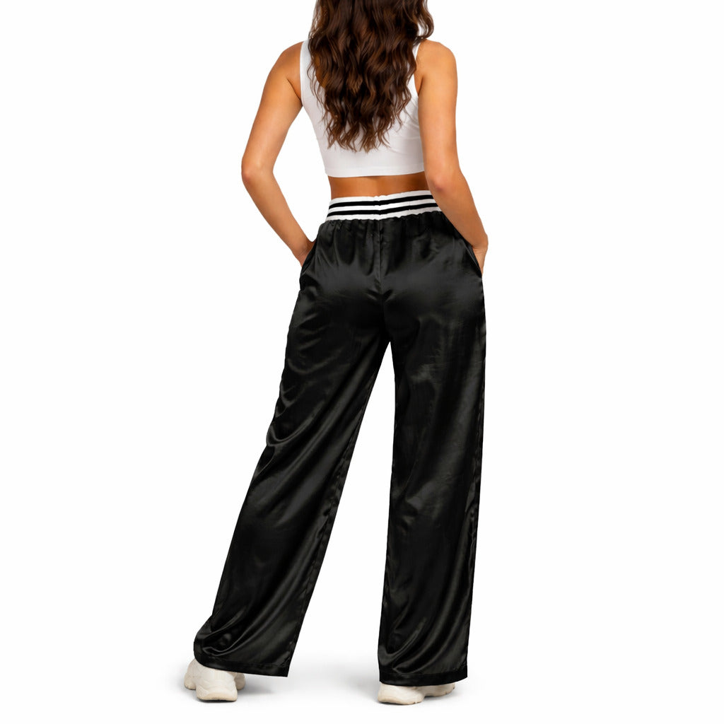 Comme Des Fuckdown Satin Patalone In Raso Black — view 3