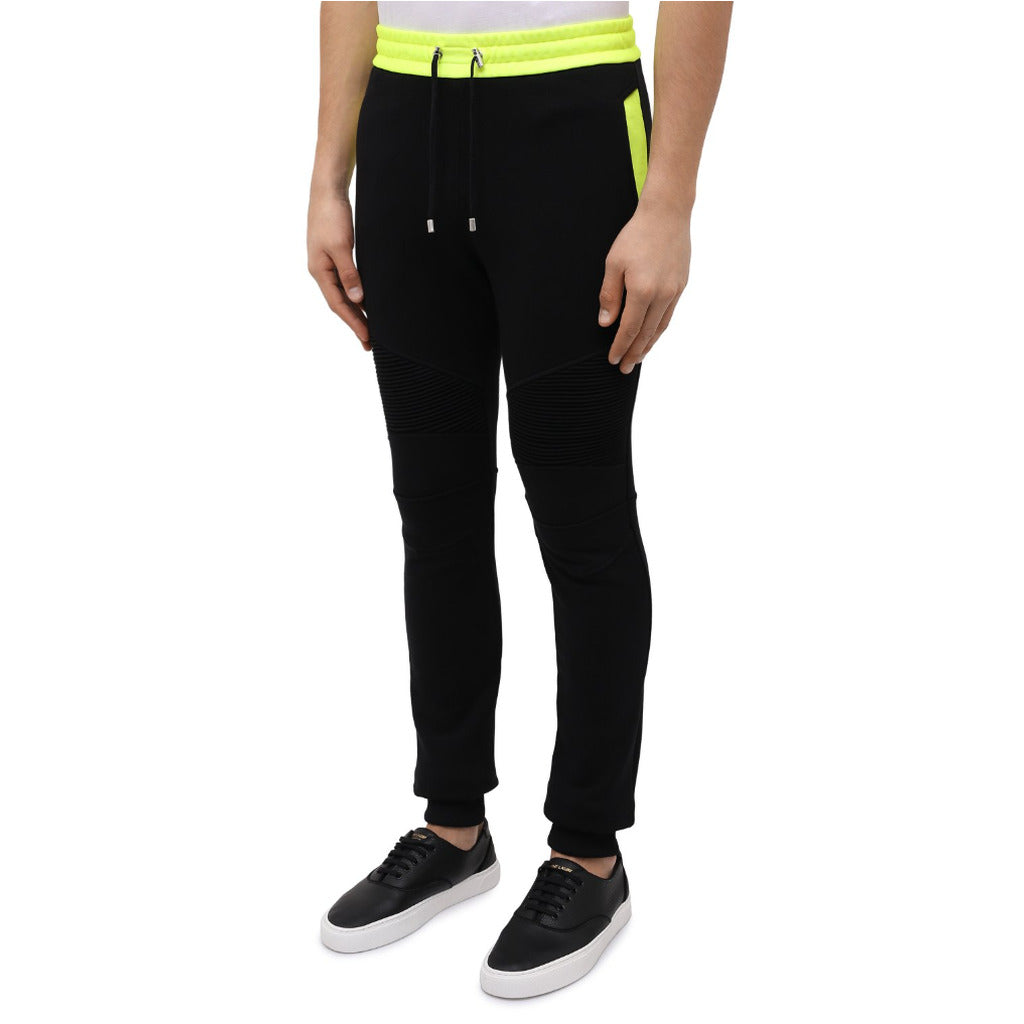 Balmain Cotton Trousers Jogging Neri Black — view 3