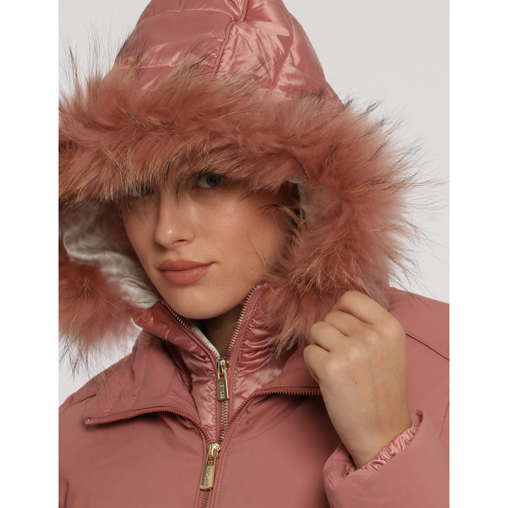 Yes Zee Fur Down Jacket Corto Pink — view 3