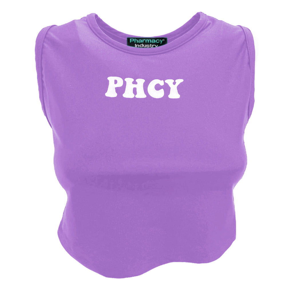 Pharmacy Industry Sleeveless Lycra Top With Logo Print On