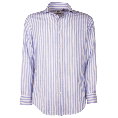 100% Milano Cotton Shirt Sky Blue Light Blue