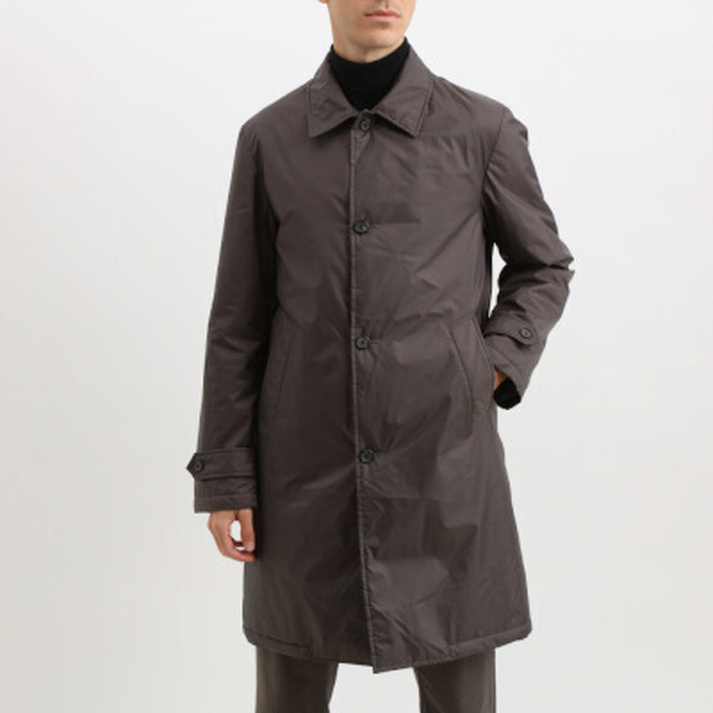 Add Long Brown Trench Coat With Thermal Ping