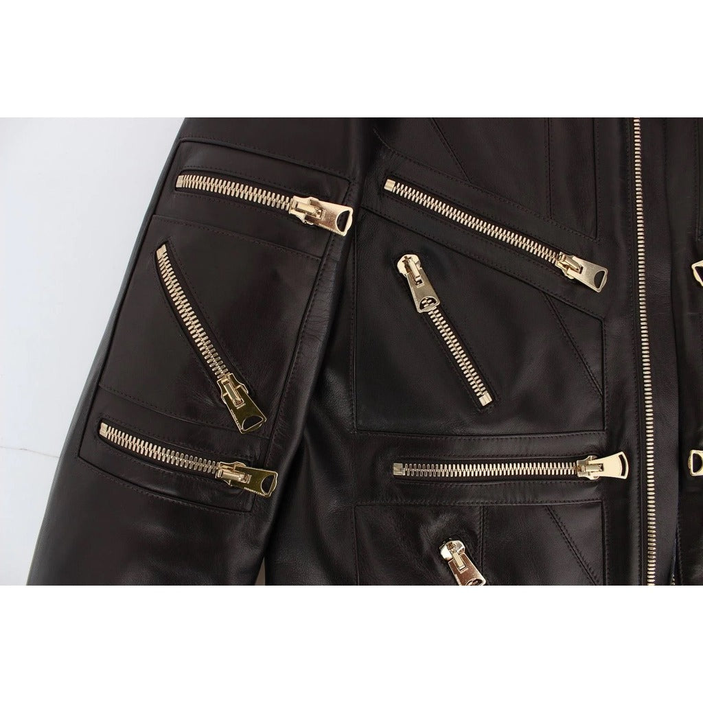 Dolce & Gabbana Leather Jacket Brown — view 5
