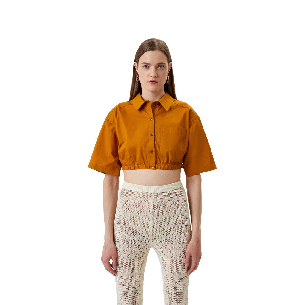 Patrizia Pepe Shirt Short Sleeve Short Cammello Camel
