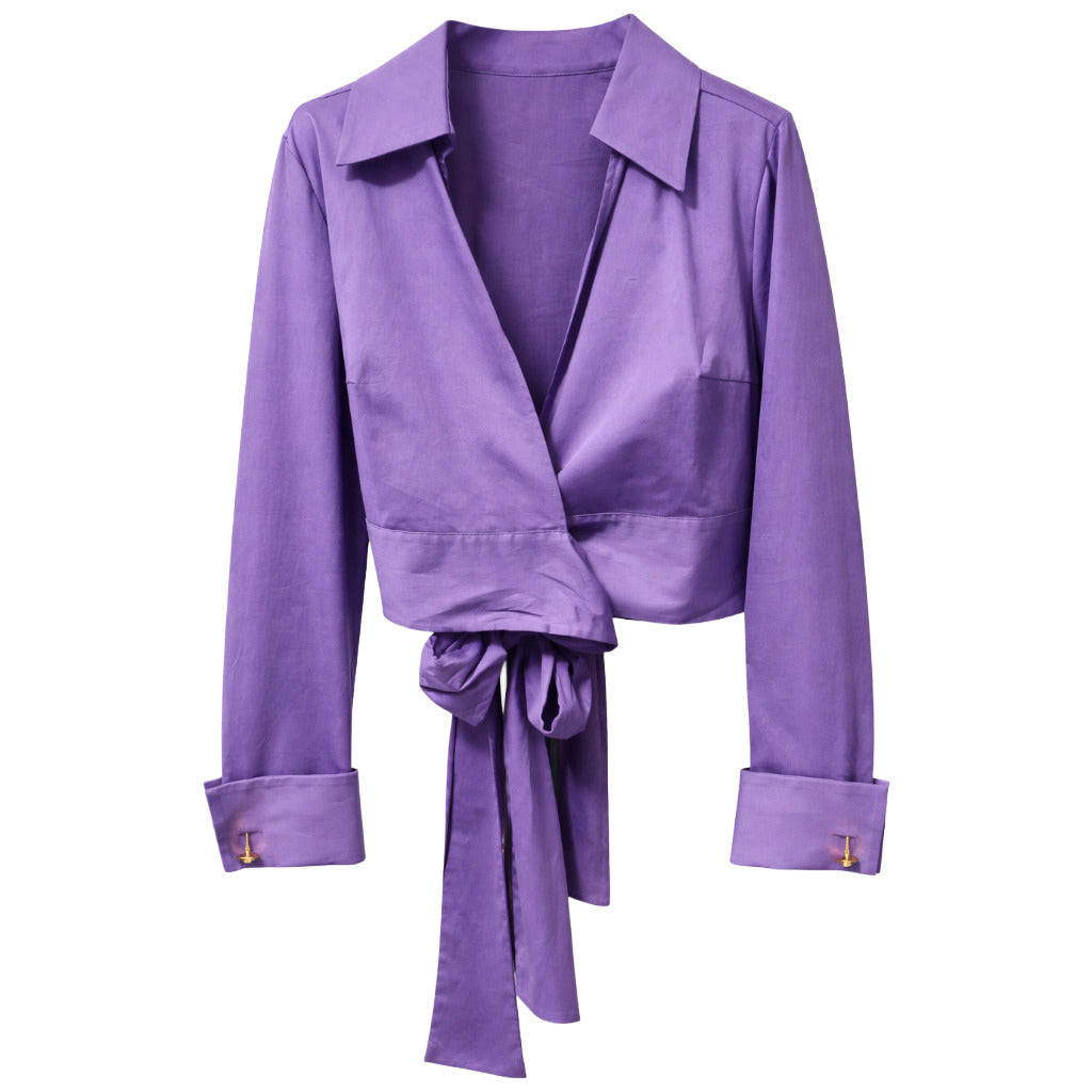 Elisabetta Franchi Shirt Purple Incrociata Due Code