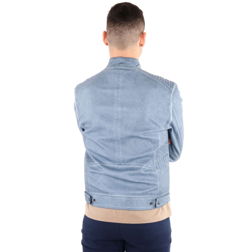 Yes Zee Leather Jacket Ecopelle Denim — view 3