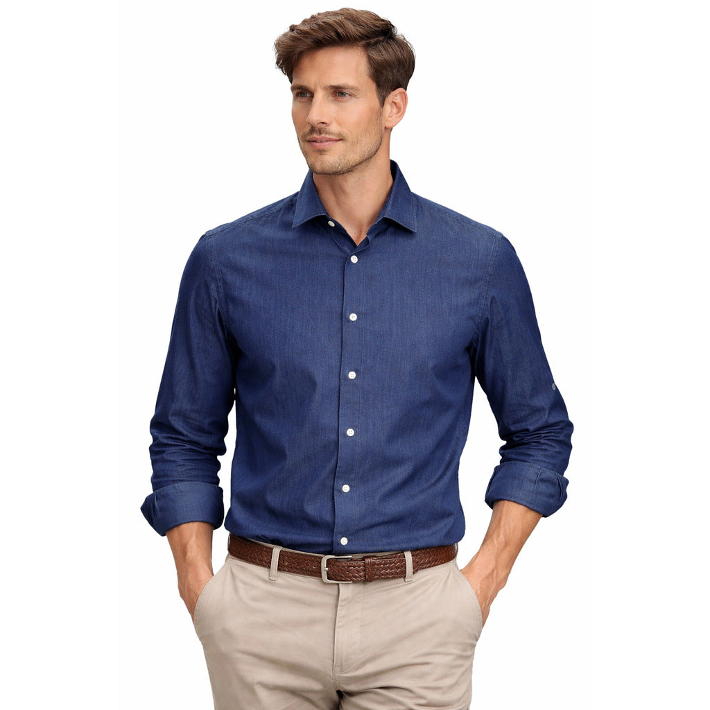 Mc2 Saint Barth Shirt Denim Blue Scuro — view 3