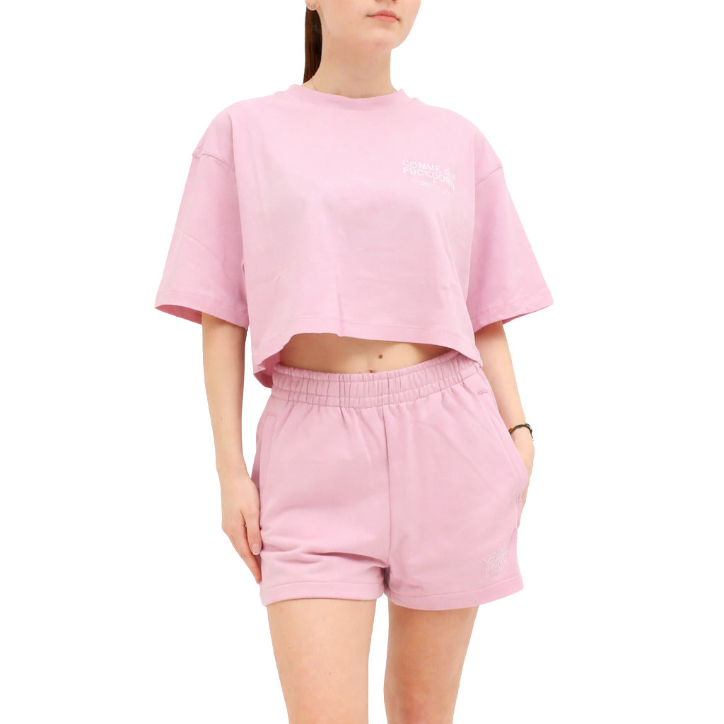 Comme Des Fuckdown Cotton Short Con Ricamo Pink