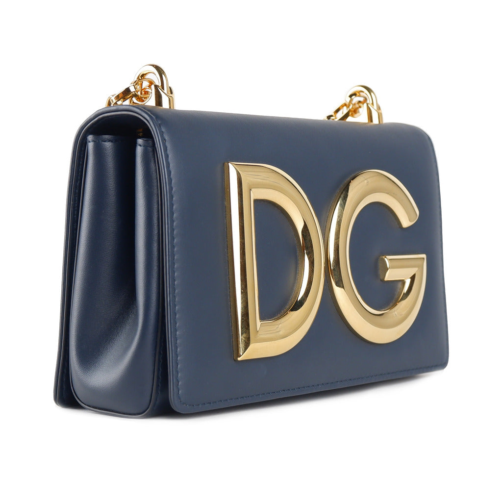 Dolce & Gabbana Calfskin Crossbody Bag Blue — view 3