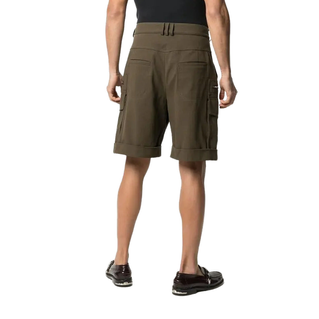 Balmain Cotton Shorts Cargo Verdi Green — view 3