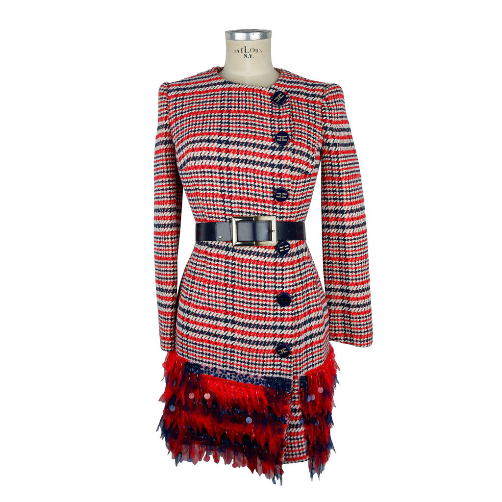 Elisabetta Franchi Dress In Cotton, Red And White Color