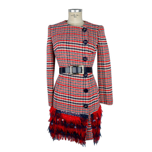 Elisabetta Franchi Dress In Cotton, Red And White Color
