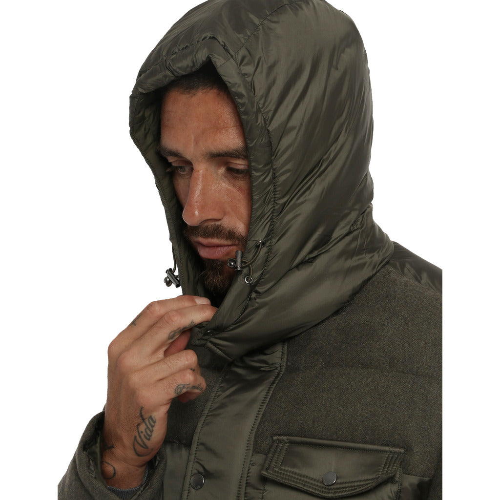 Yes Zee Men Wool Green Down Jacket