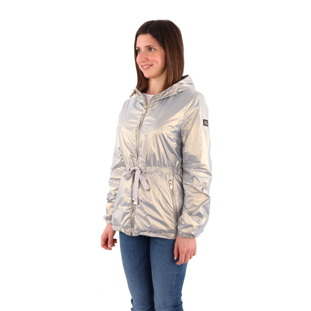 Yes Zee silver nylon k-way jacket