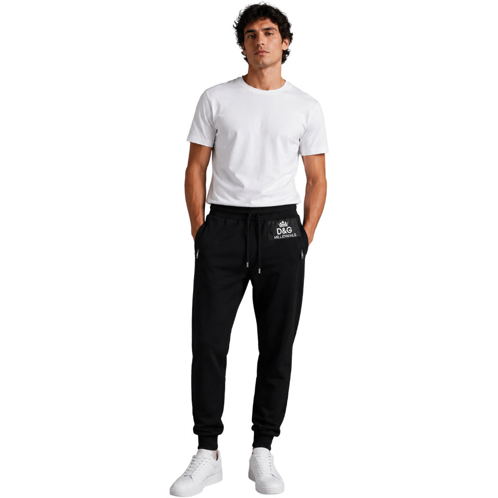 Dolce & Gabbana Cotton Trousers Tracksuit Neri Black