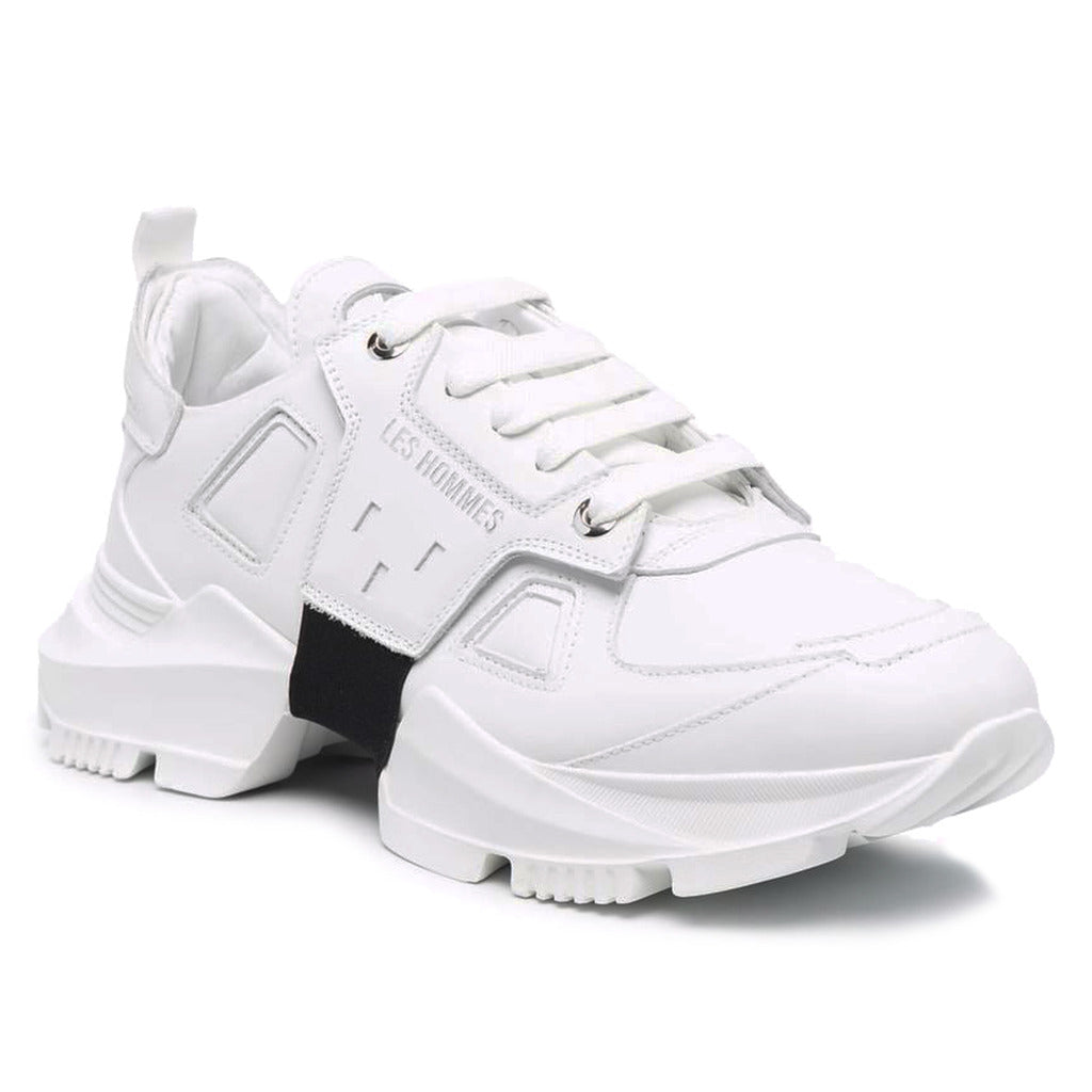 Les Hommes Calfskin Low-Top Trainers Black — view 3