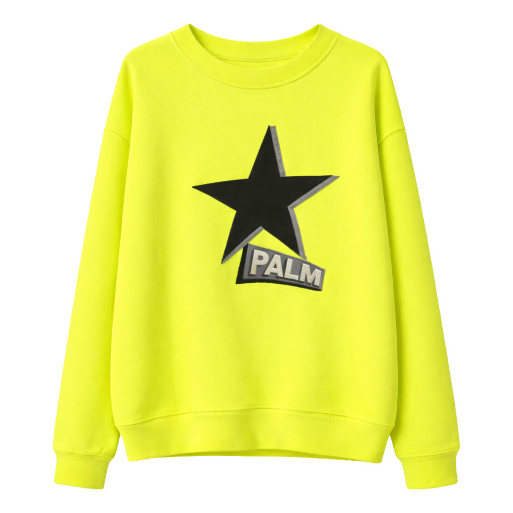Palm Angels Cotton Sweatshirt Crewneck Gialla Yellow