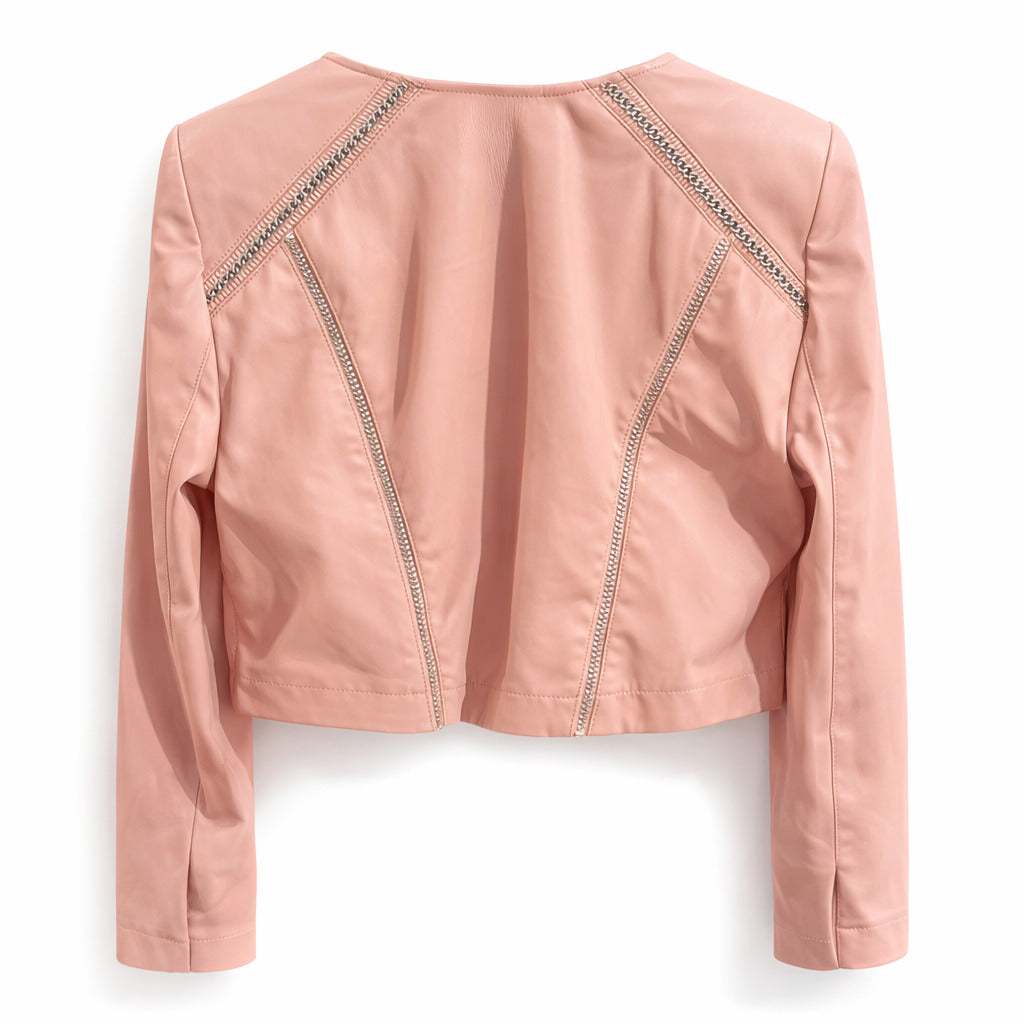Patrizia Pepe Leather Jacket Pink — view 2