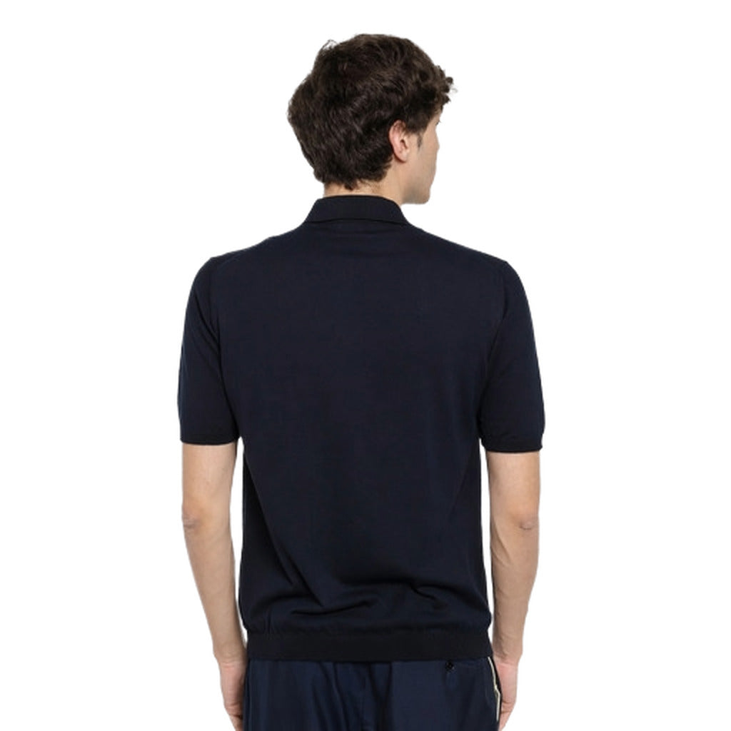 Alpha Studio Cotton Polo Shirt Blue — view 3