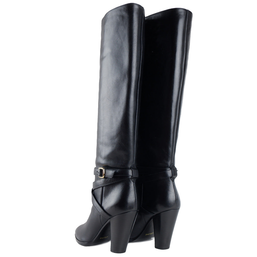 Celine Calfskin Céline Boots Black — view 3