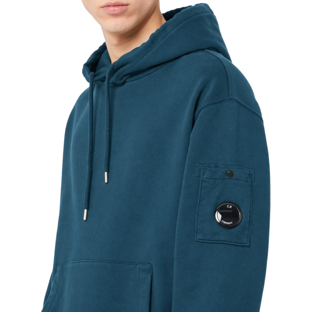 C.P. Company Cotton Sweatshirt Diagonal Goggles Blue — view 3