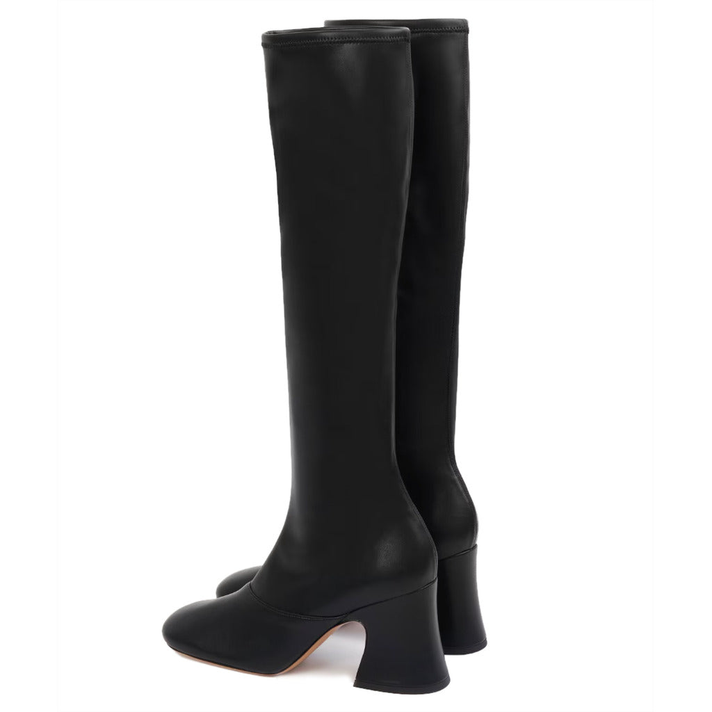 Chloè Leather Janis Heeled Boot Black — view 3