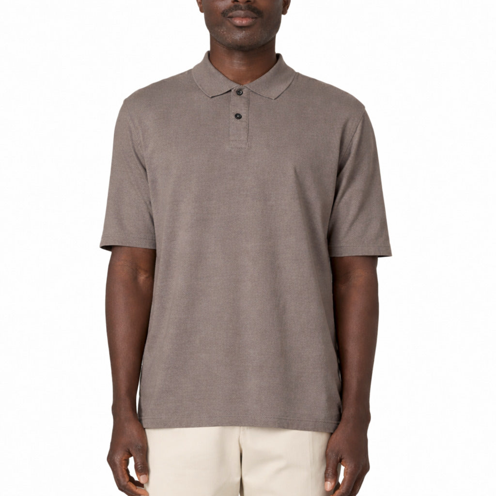 Alpha Studio Cotton Polo Shirt Grey