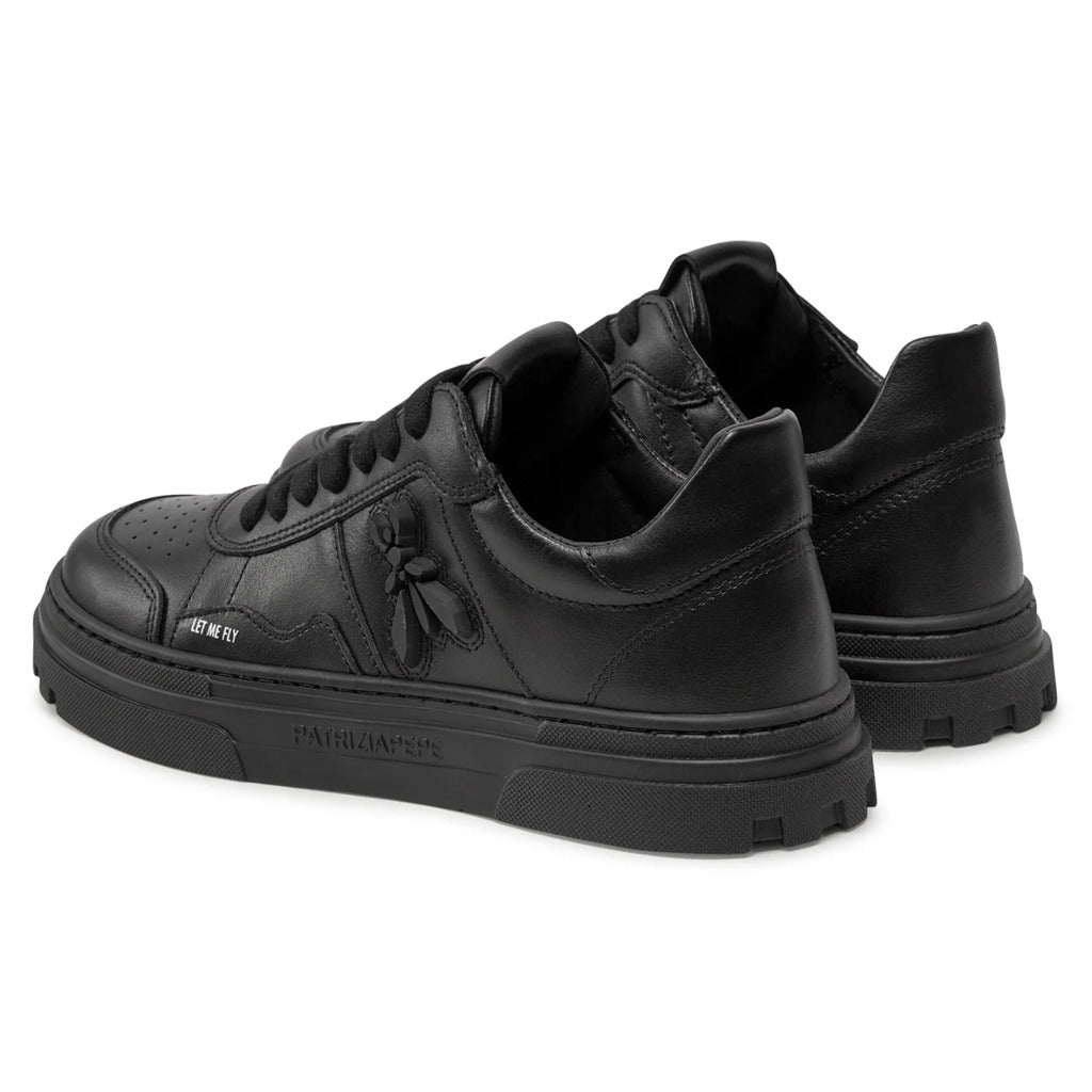 Patrizia Pepe Calfskin Sneakers Pelle Nera Black — view 3