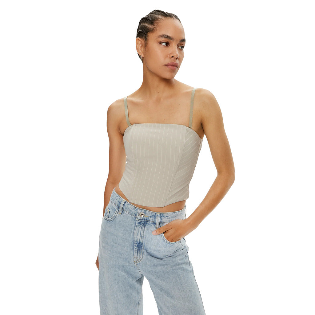 Patrizia Pepe Top Utopia Grey Stripes Gray