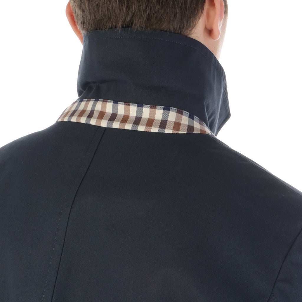 Aquascutum Cotton Coat Navy Blue — view 5
