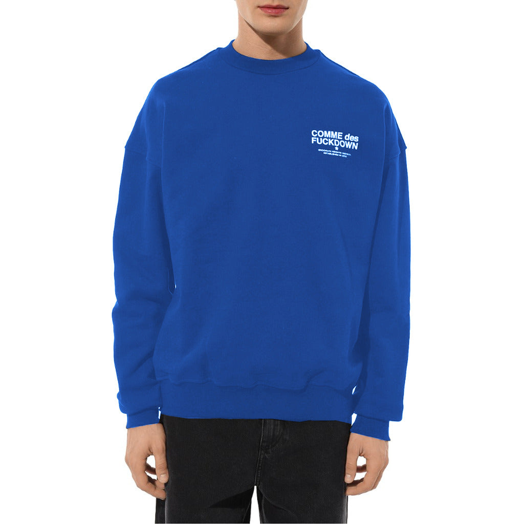 Comme Des Fuckdown Cotton Sweatshirt Crewneck Blue — view 3