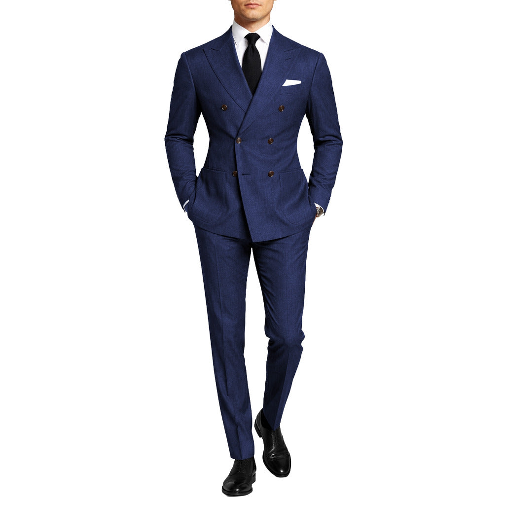 Loro Piana linen Wool Suit Gold Blue