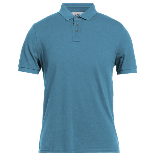 Alpha Studio Cotton Polo Azzurro Dye