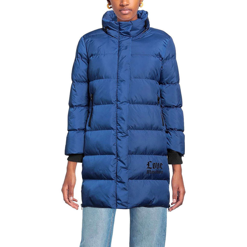 Love Moschino Long Down Jacket In Polyester With Zip
