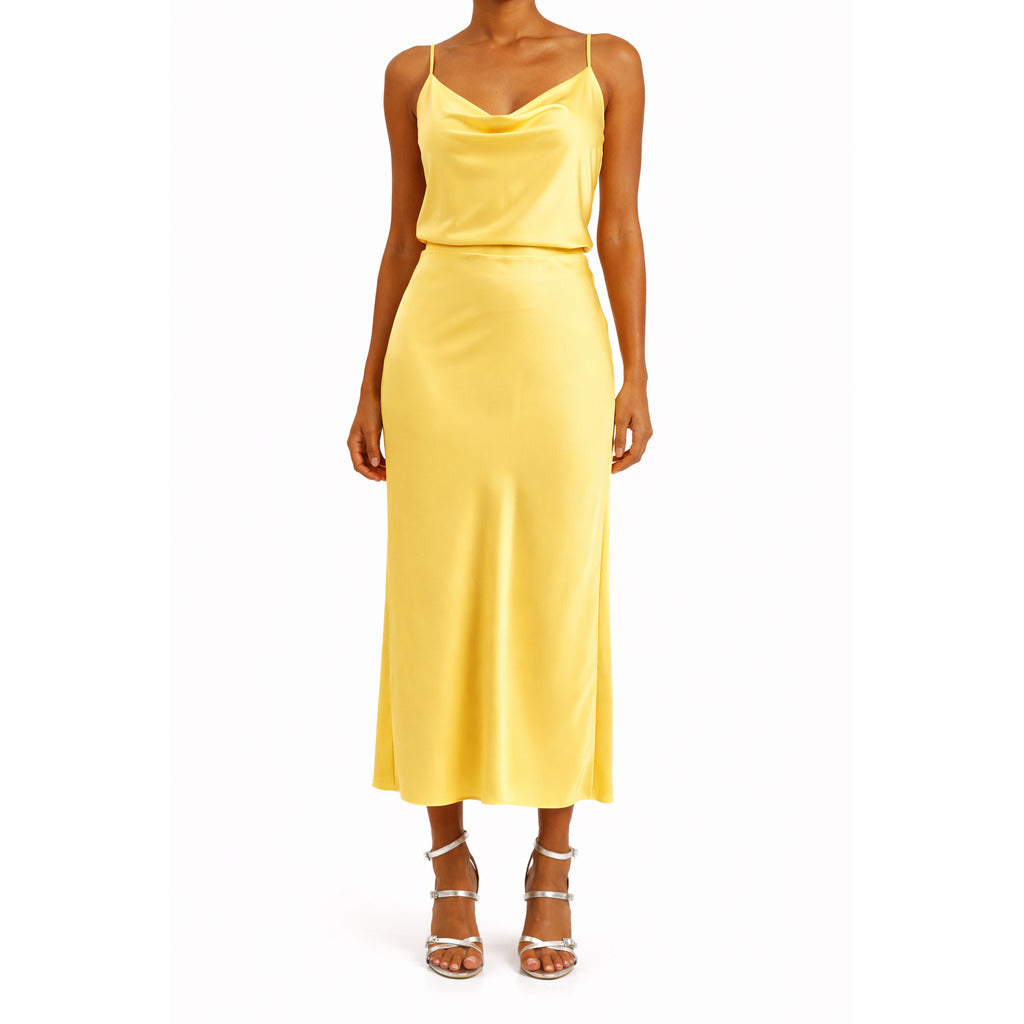 Patrizia Pepe Satin Skirt Yellow — view 3