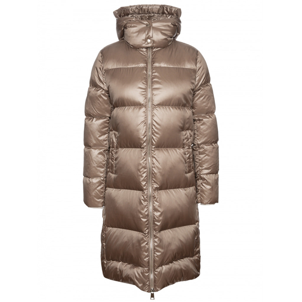 People Of Shibuya Long Quilted Down Jacket In Ultralight Technical Gold — view 3